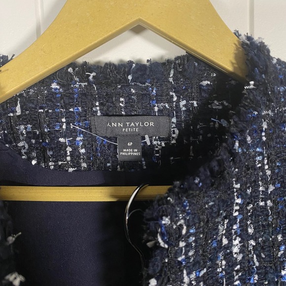 NWT Ann Taylor Petite Tweed Blazer Skirt Suit Set Size 6P 4P Preppy Career - Picture 2 of 16